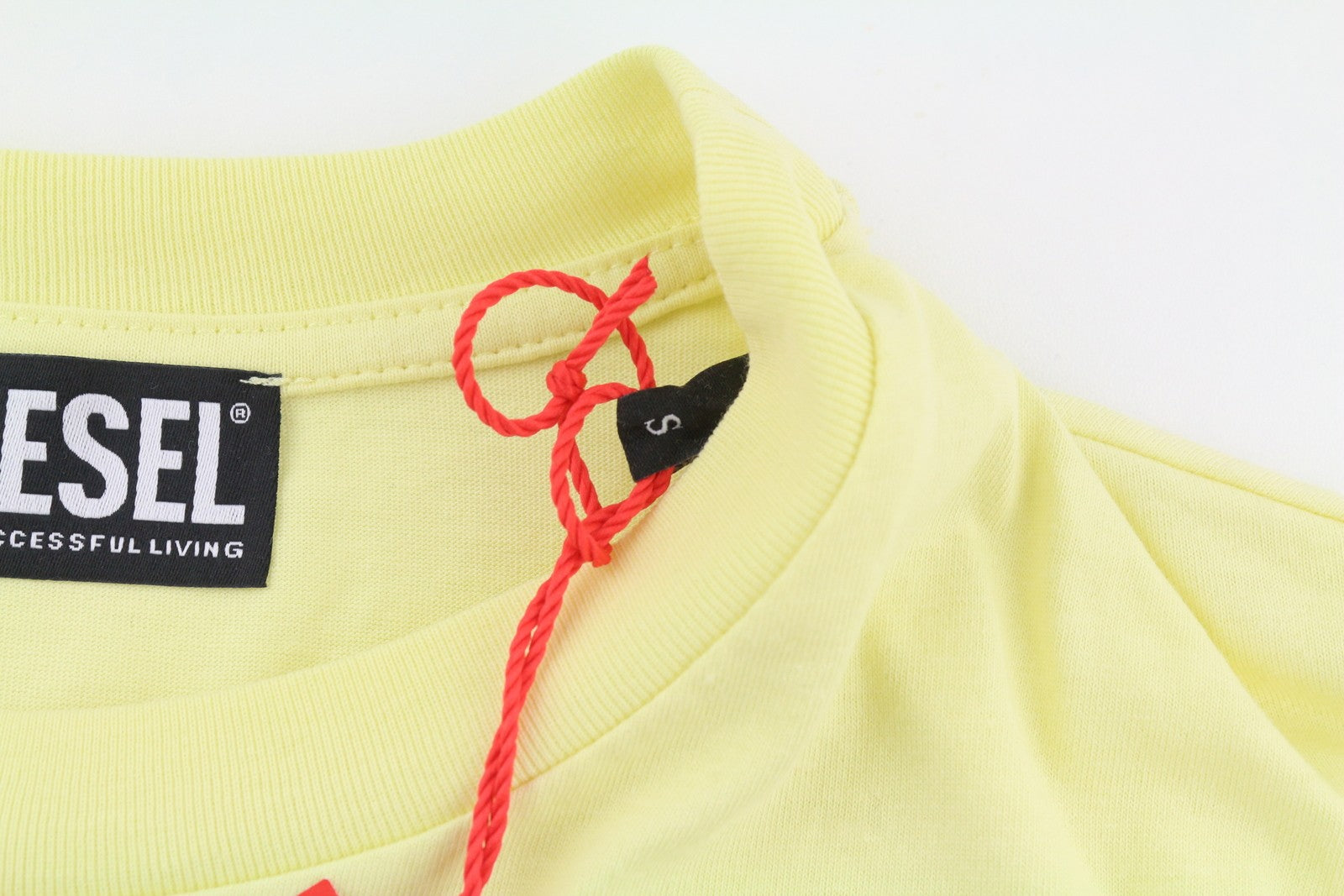 DIESEL D-Egor-New-Ita Women's Dress S Yellow Easy Fit Tricot Short Sleeve