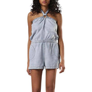 DIESEL De-Shanny Women's Romper 2XS Washed Blue Denim Look Elastic Waist