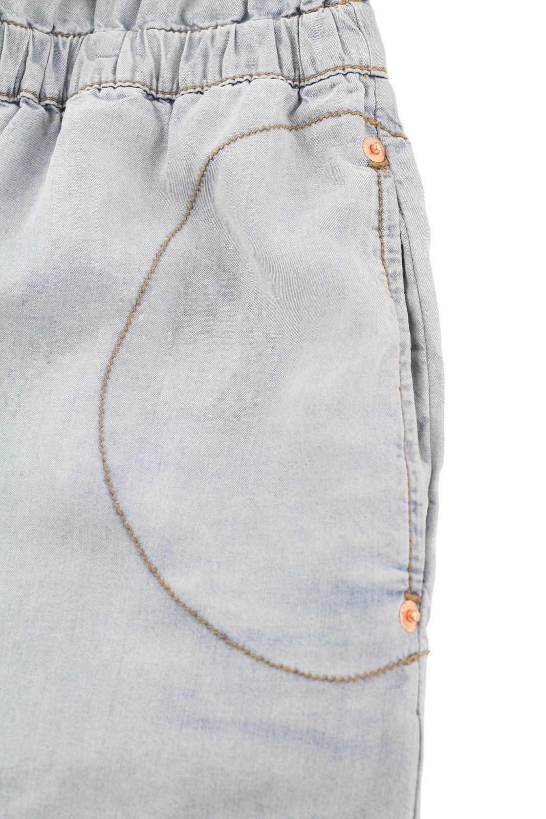 DIESEL De-Shanny Women's Romper 2XS Washed Blue Denim Look Elastic Waist