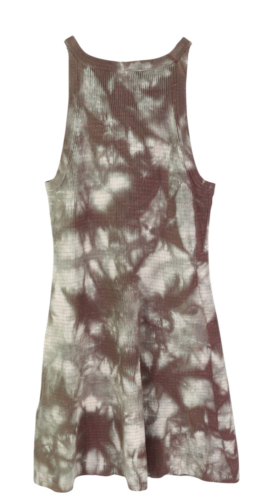 DIESEL M-Eugenie Women's Dress L Burgundy Glossy Ribbed Stretch Mini RRP225