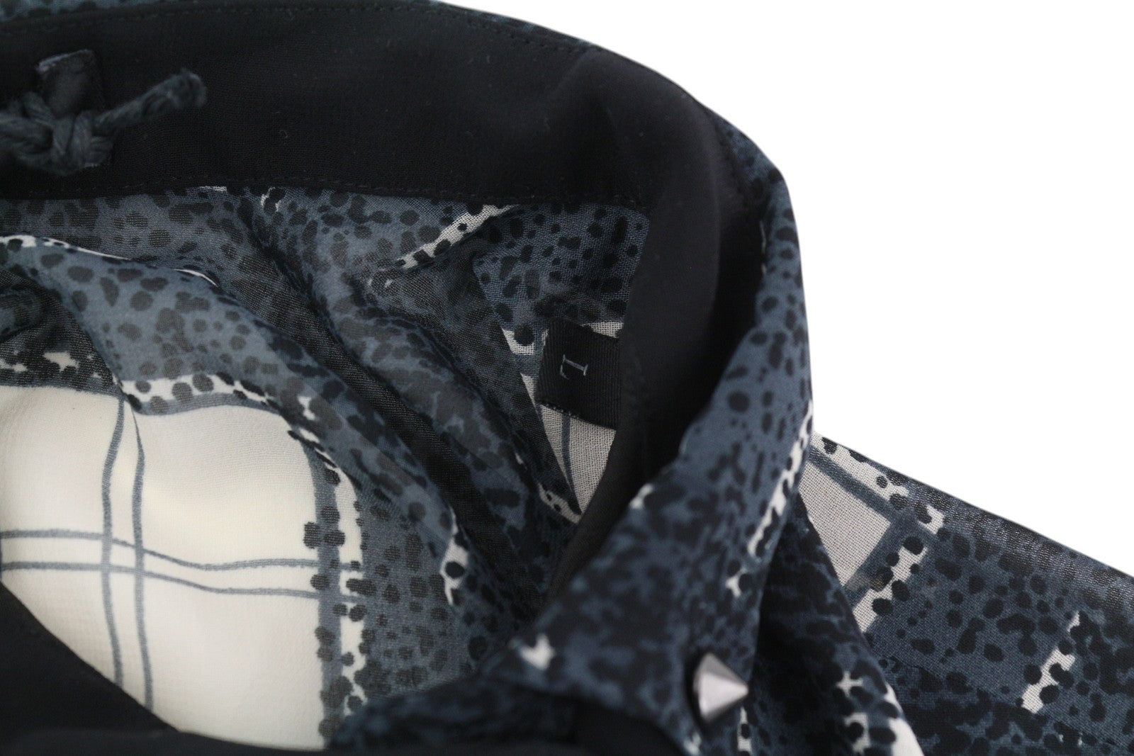 DIESEL D-Nedora Women's Dress L Black Sleeveless Patterned Snap Logo Mini