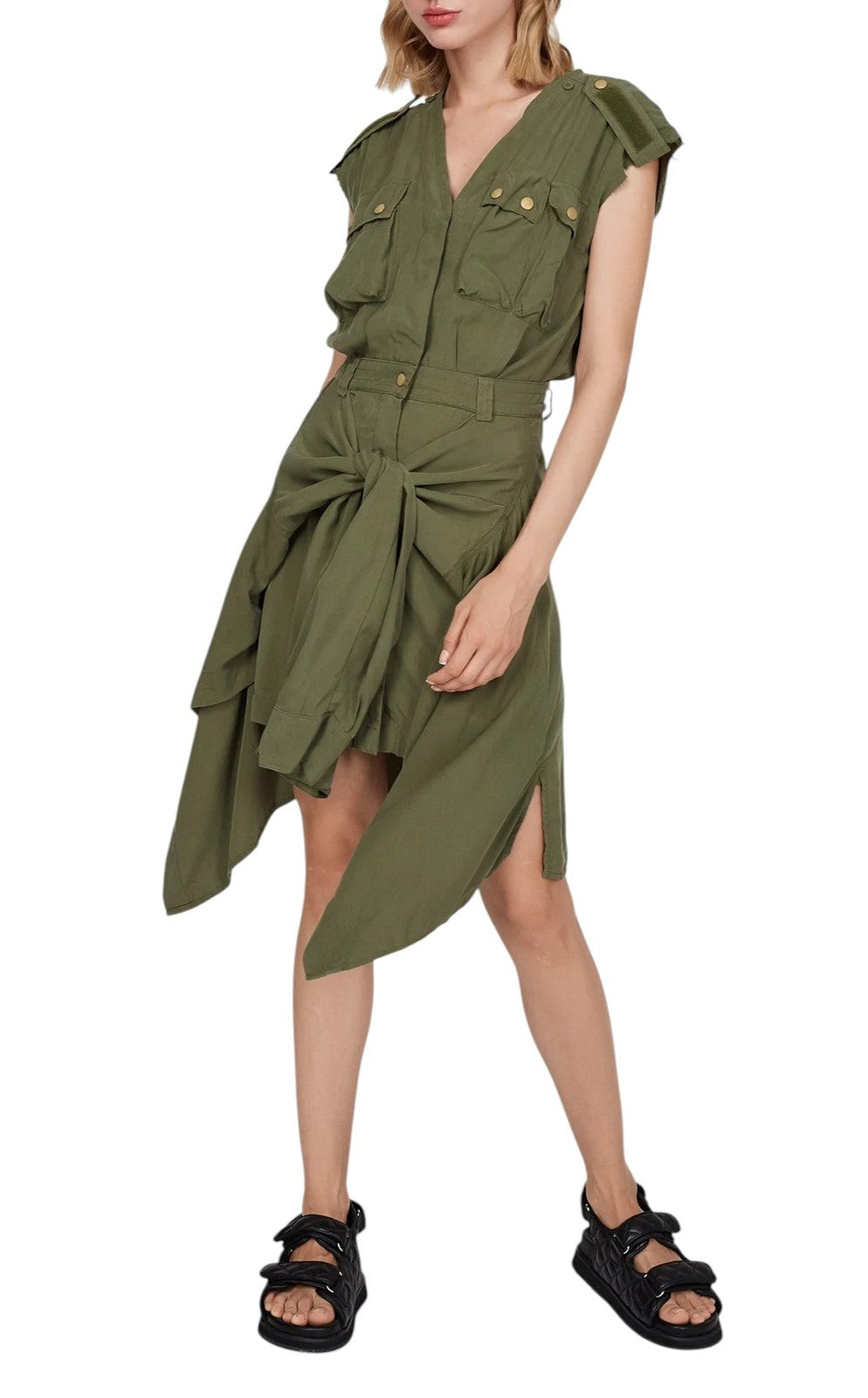 DIESEL D-Giuditta Women's Dress S Green Sleeveless Pinafore Style Mini RRP295