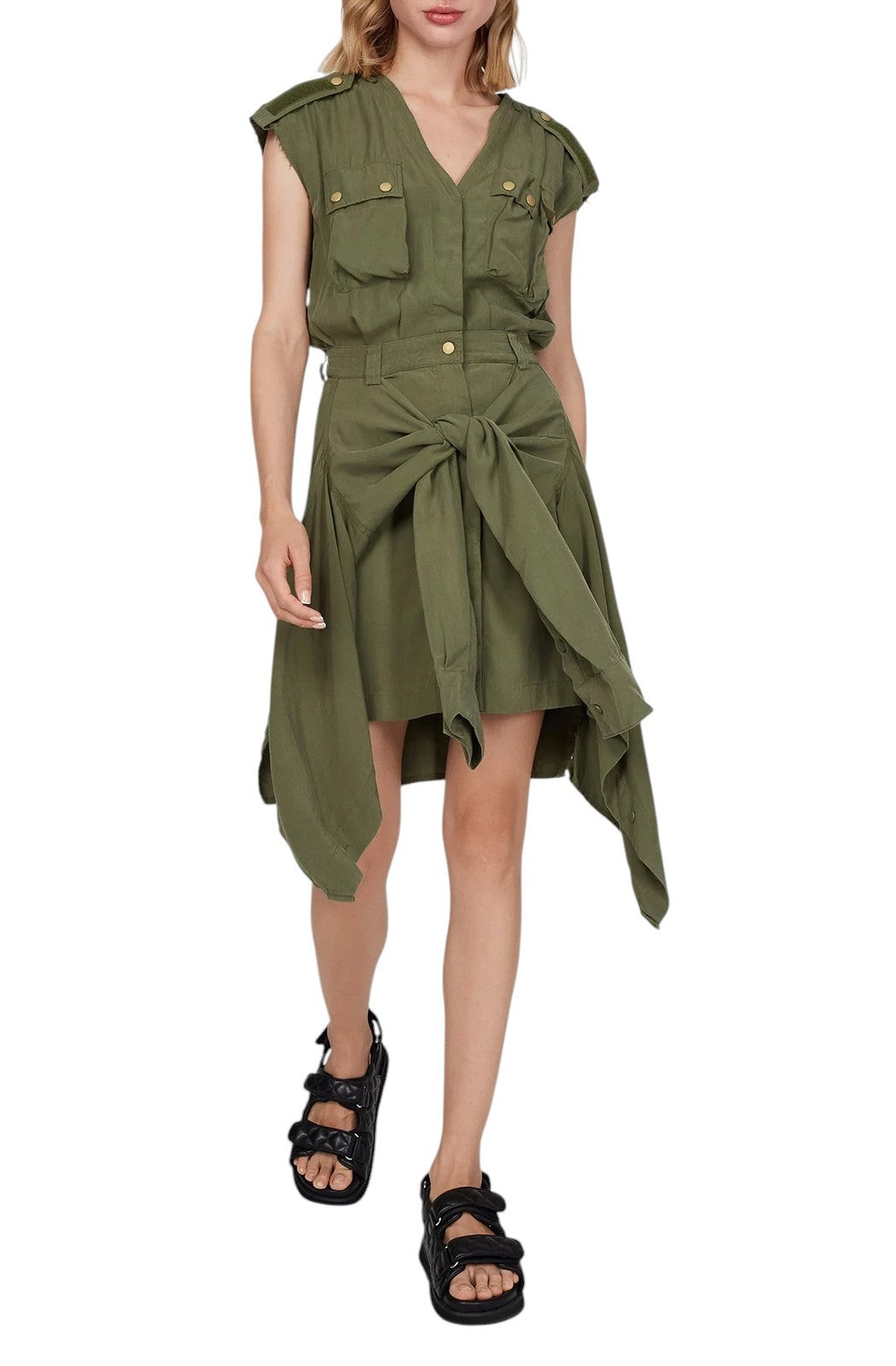 DIESEL D-Giuditta Women's Dress S Green Sleeveless Pinafore Style Mini RRP295