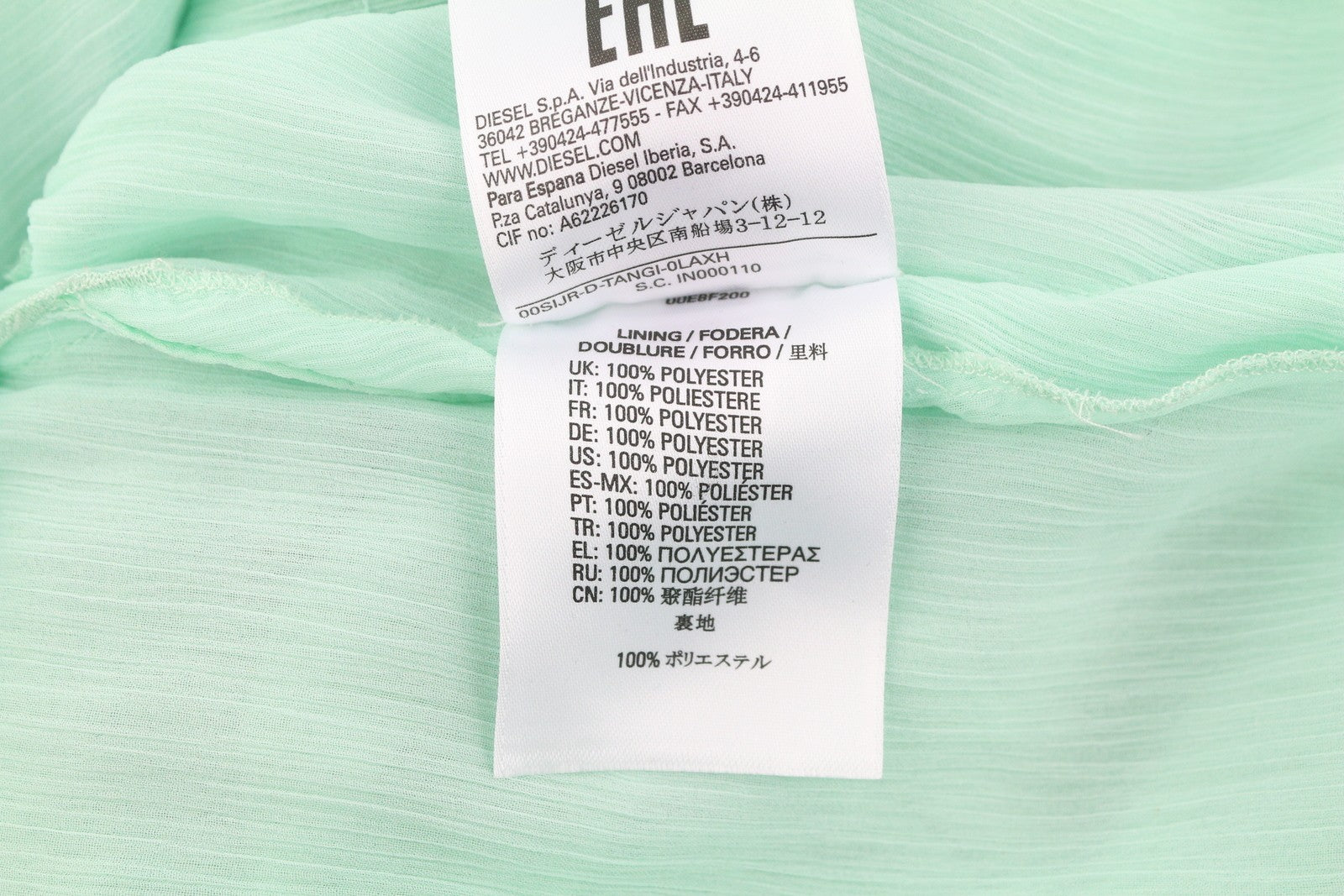 DIESEL D-Tangi Women's Dress S Green Ruched Asymmetrical Sleeveless Midi RRP399