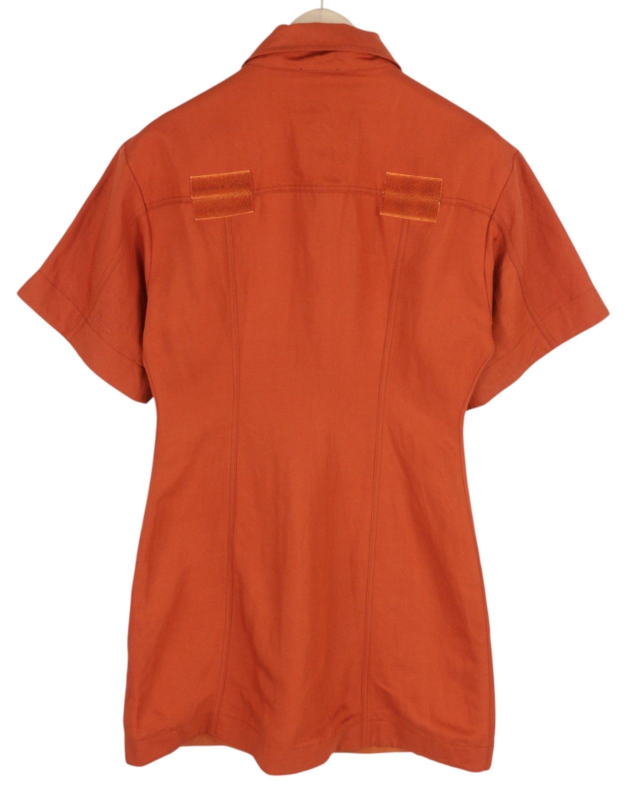 DIESEL D-Amabel Women's Dress S Orange Linen Blend Buttoned Mini RRP365