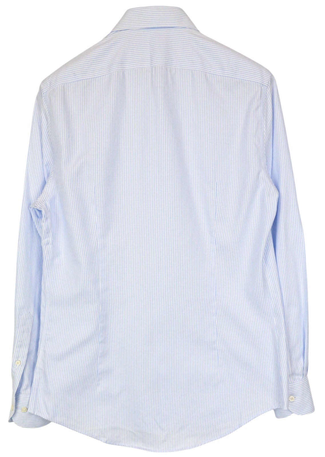 SUITSUPPLY Men's Formal Shirt 40/15 3/4 Extra Slim Blue Cotton Twill Striped