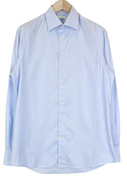 SUITSUPPLY Traveller Men's Shirt 39/15 1/2 Slim Blue Cotton Check Twill