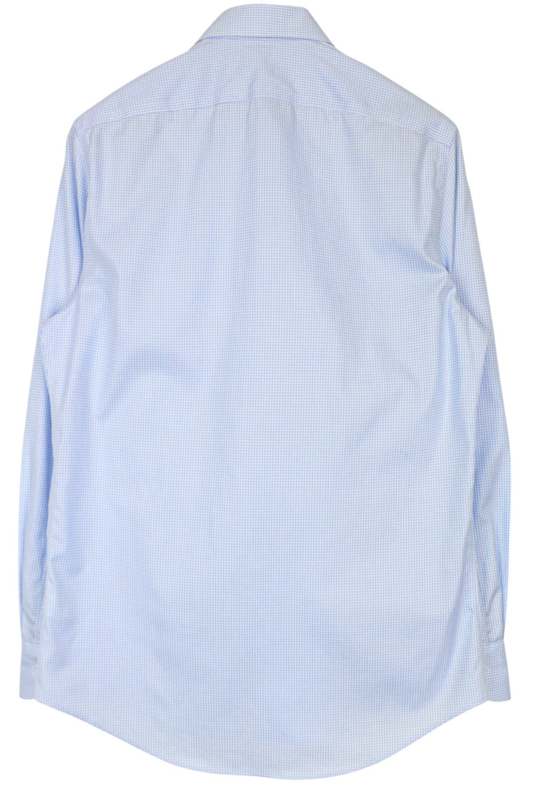 SUITSUPPLY Traveller Men's Shirt 39/15 1/2 Slim Blue Cotton Check Twill