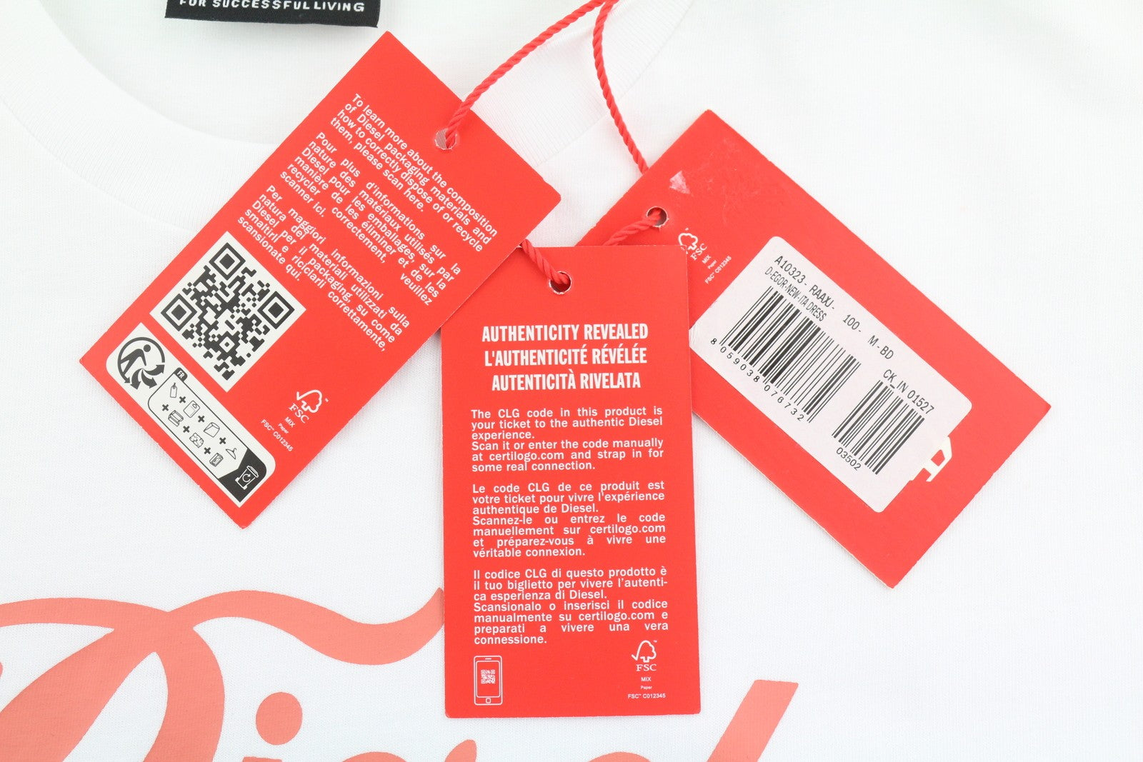 DIESEL D-Egor-New-Ita Women's Dress M White Tricot Stretch Mini Short Sleeve