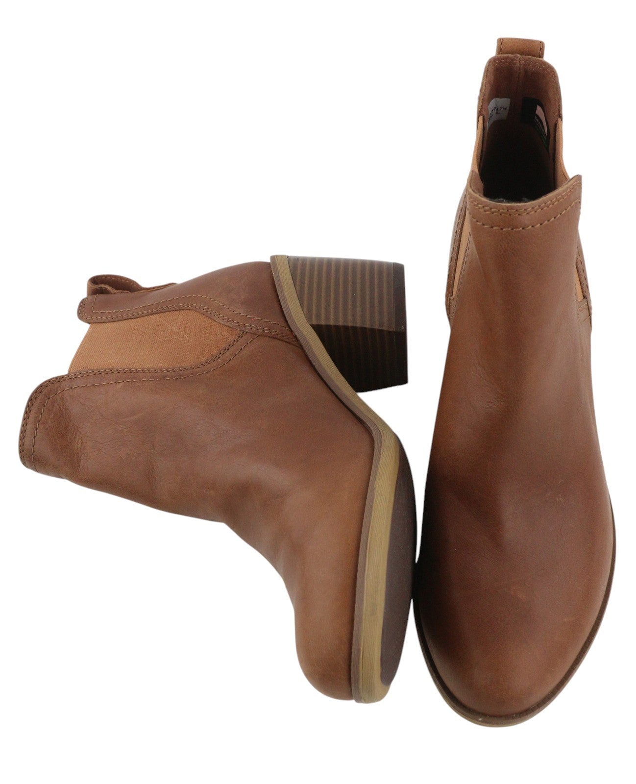 TIMBERLAND A1Z5G Women Boots EU37/37.5 Brown Leather Heeled Ankle Almond Toe