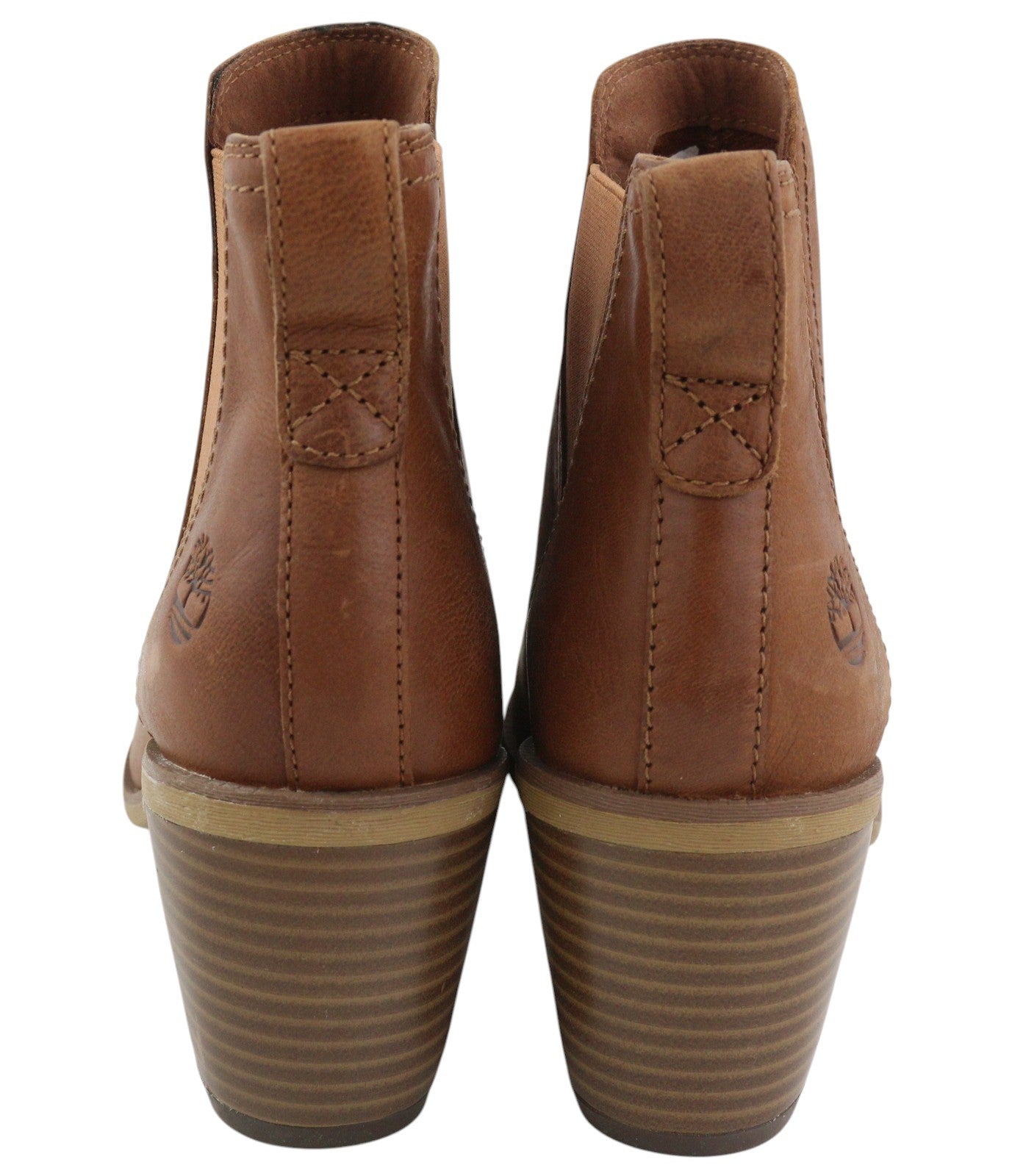 TIMBERLAND A1Z5G Women Boots EU37/37.5 Brown Leather Heeled Ankle Almond Toe