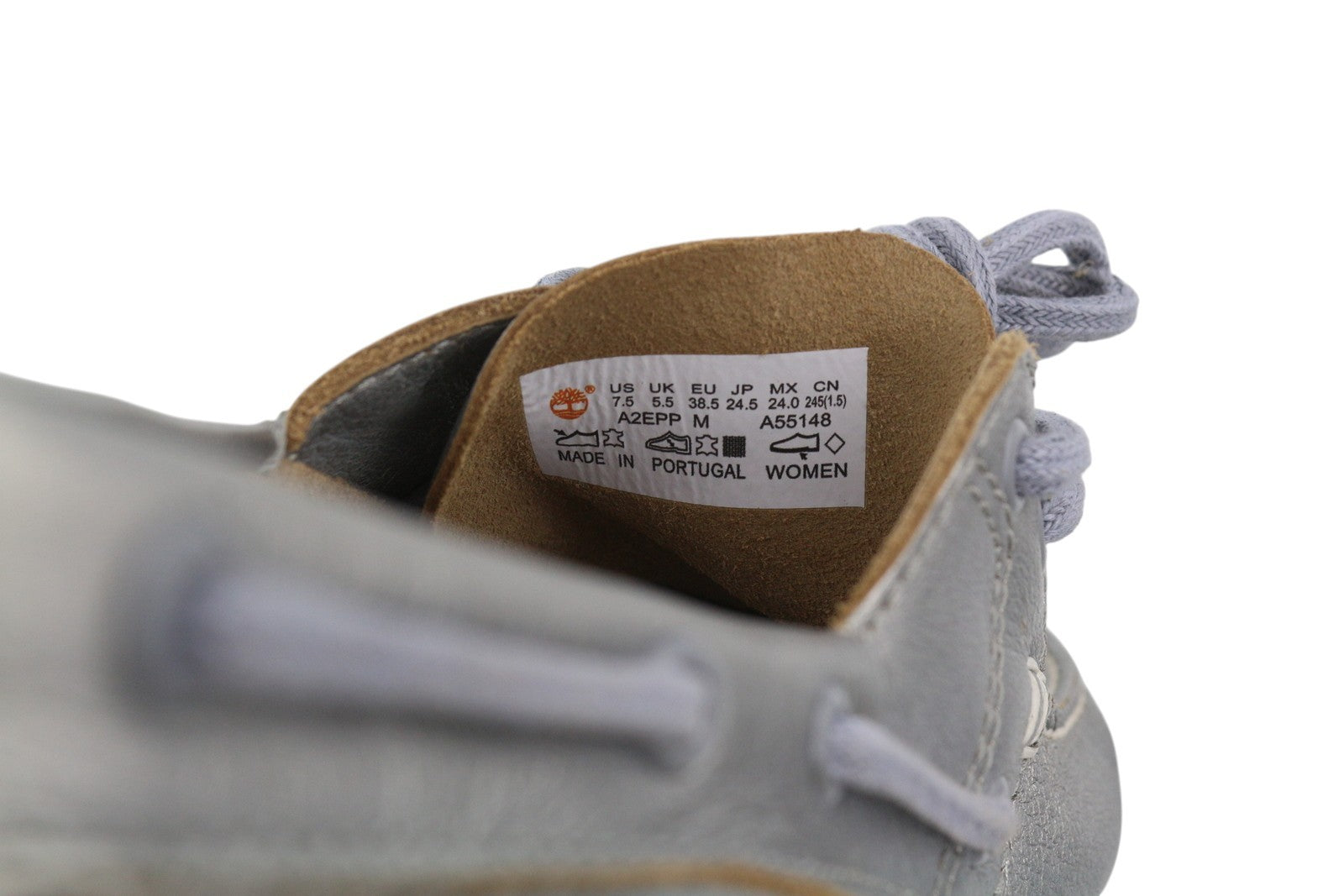 TIMBERLAND A2EPP Women's Shoes EU37.5/38.5 Silver Leather Boat Slip On Laced