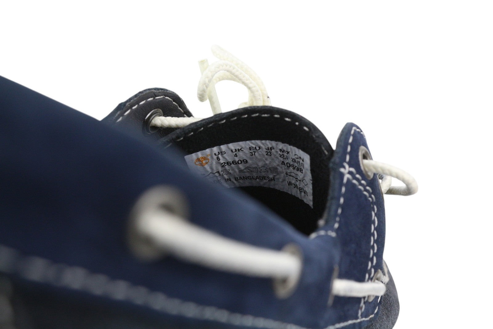 TIMBERLAND 26609 Women's Shoes EU36/37 Navy Leather Boat Lace Up Slip On