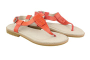 TIMBERLAND A23UF Women's Sandals EU38/38.5 Orange Leather Buckle Open Toe
