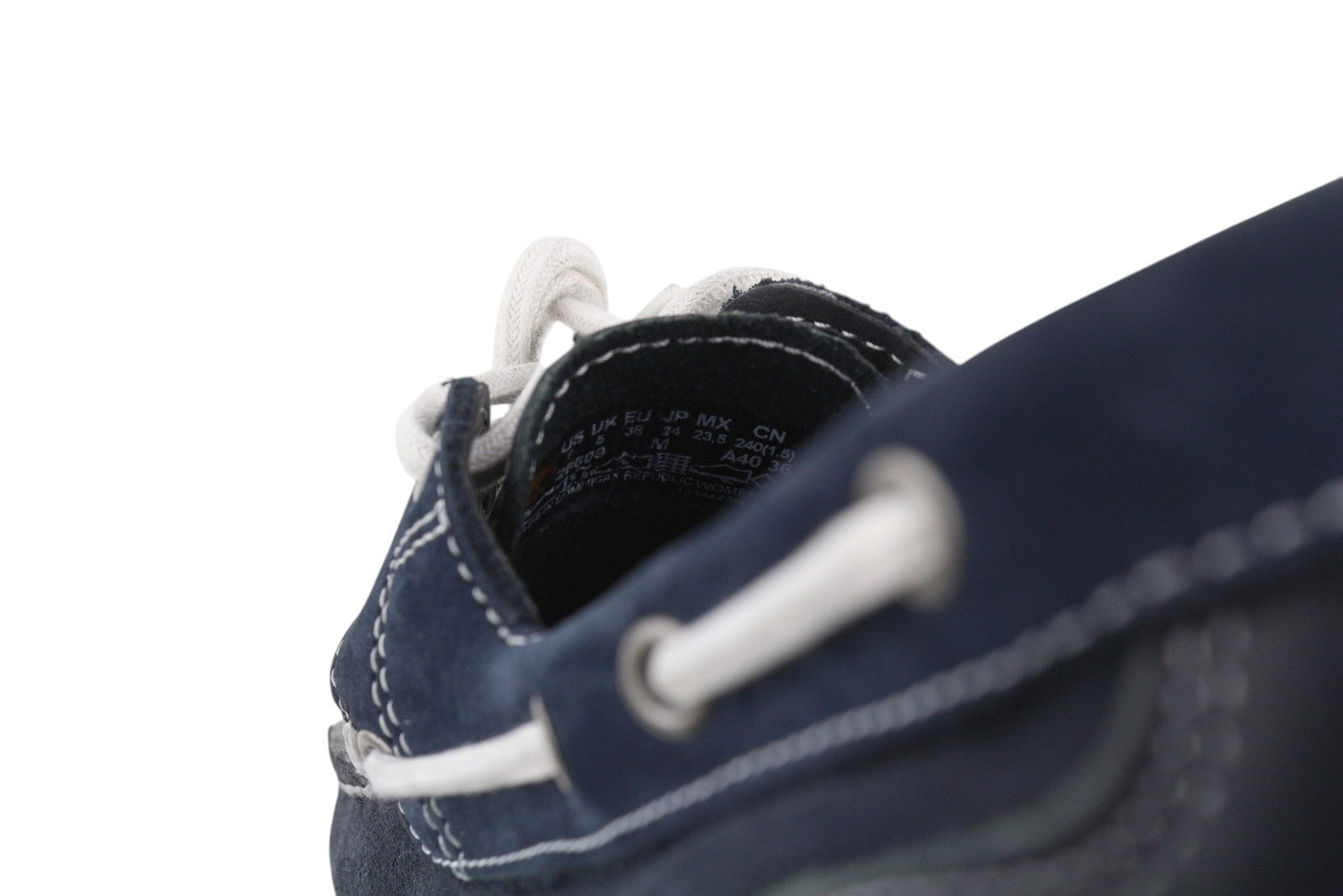 TIMBERLAND 26609 Women's Shoes EU38/38.5 Navy Leather Boat Almond Toe