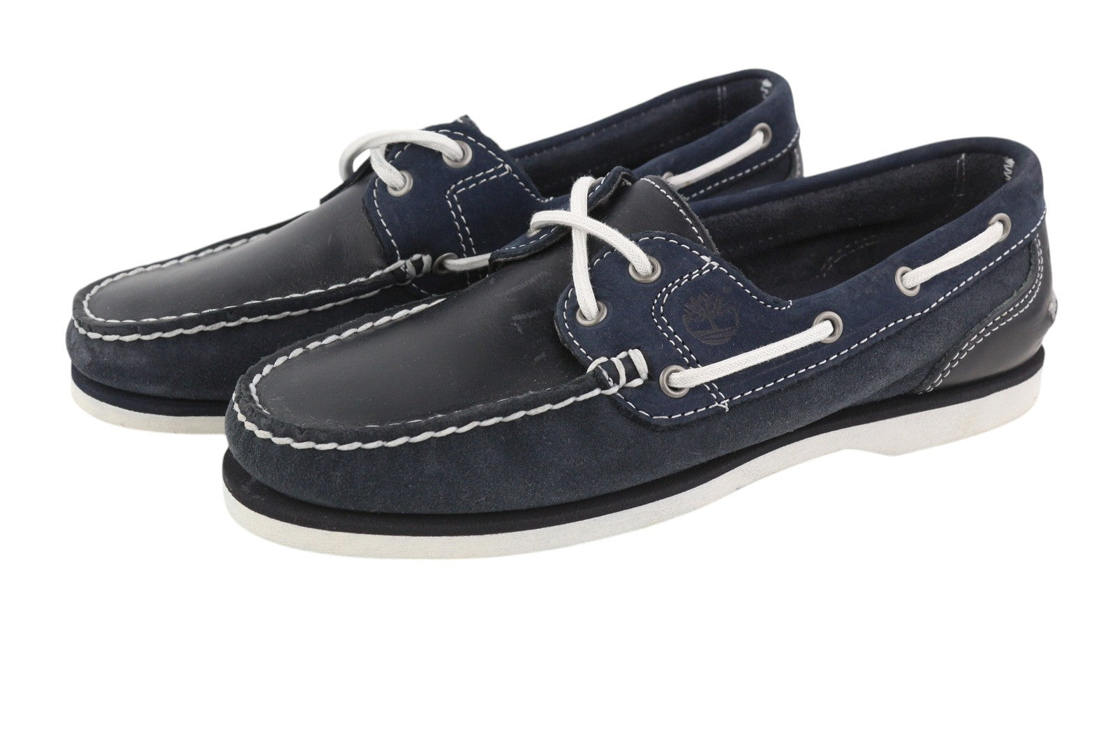 TIMBERLAND 26609 Women's Shoes EU38/38.5 Navy Leather Boat Almond Toe