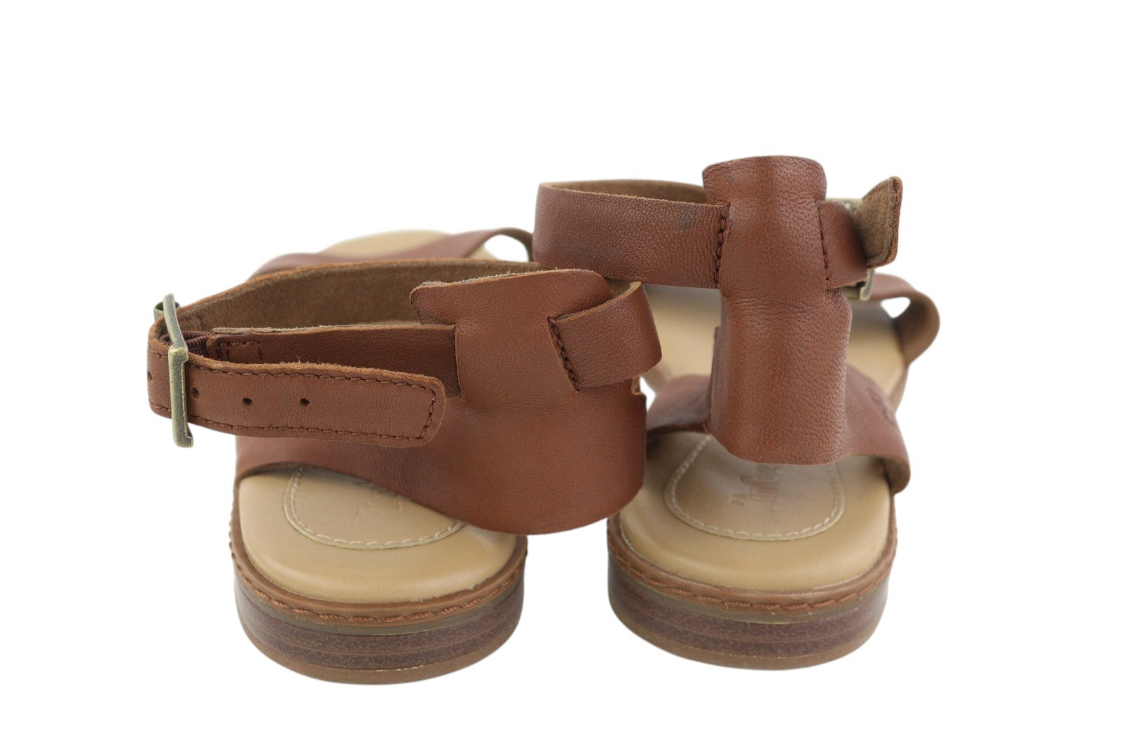 TIMBERLAND A1PCY Women's Sandals EU38/38.5 Brown Leather Flat Buckle