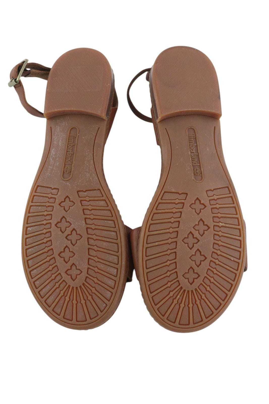 TIMBERLAND A1PCY Women's Sandals EU38/38.5 Brown Leather Flat Buckle