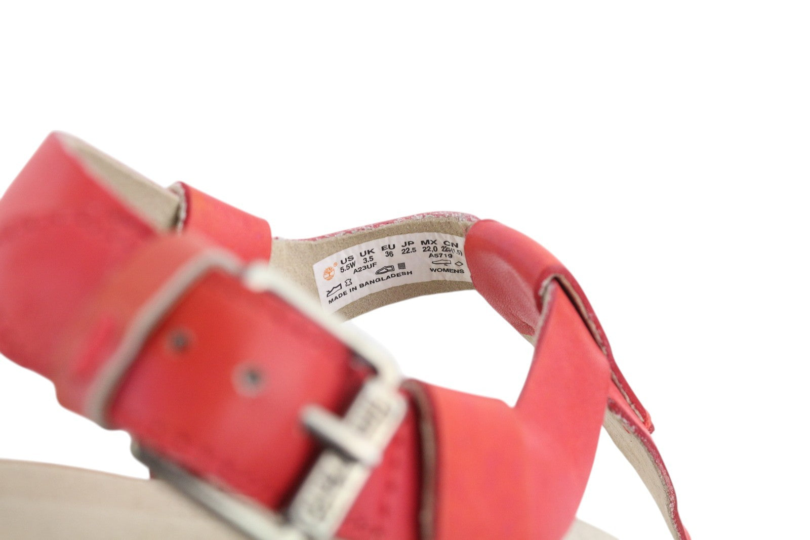 TIMBERLAND A23UF Women's Sandals EU36/37 Orange Leather Open Toe Buckled