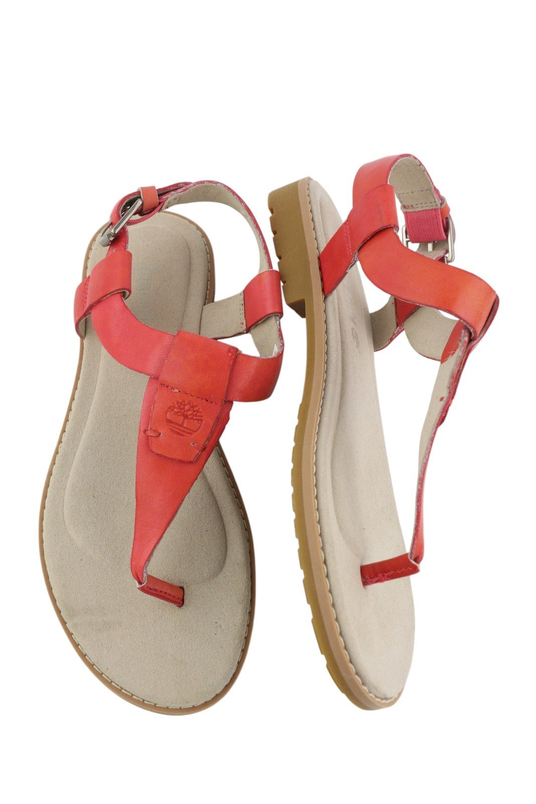 TIMBERLAND A23UF Women's Sandals EU36/37 Orange Leather Open Toe Buckled