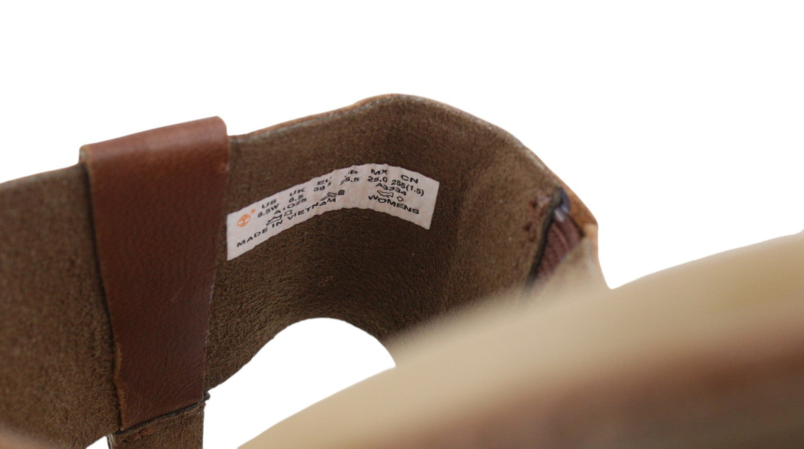 TIMBERLAND A1OZ5 Women's Sandals EU39/39.5 Brown Leather Flip Flops Logo