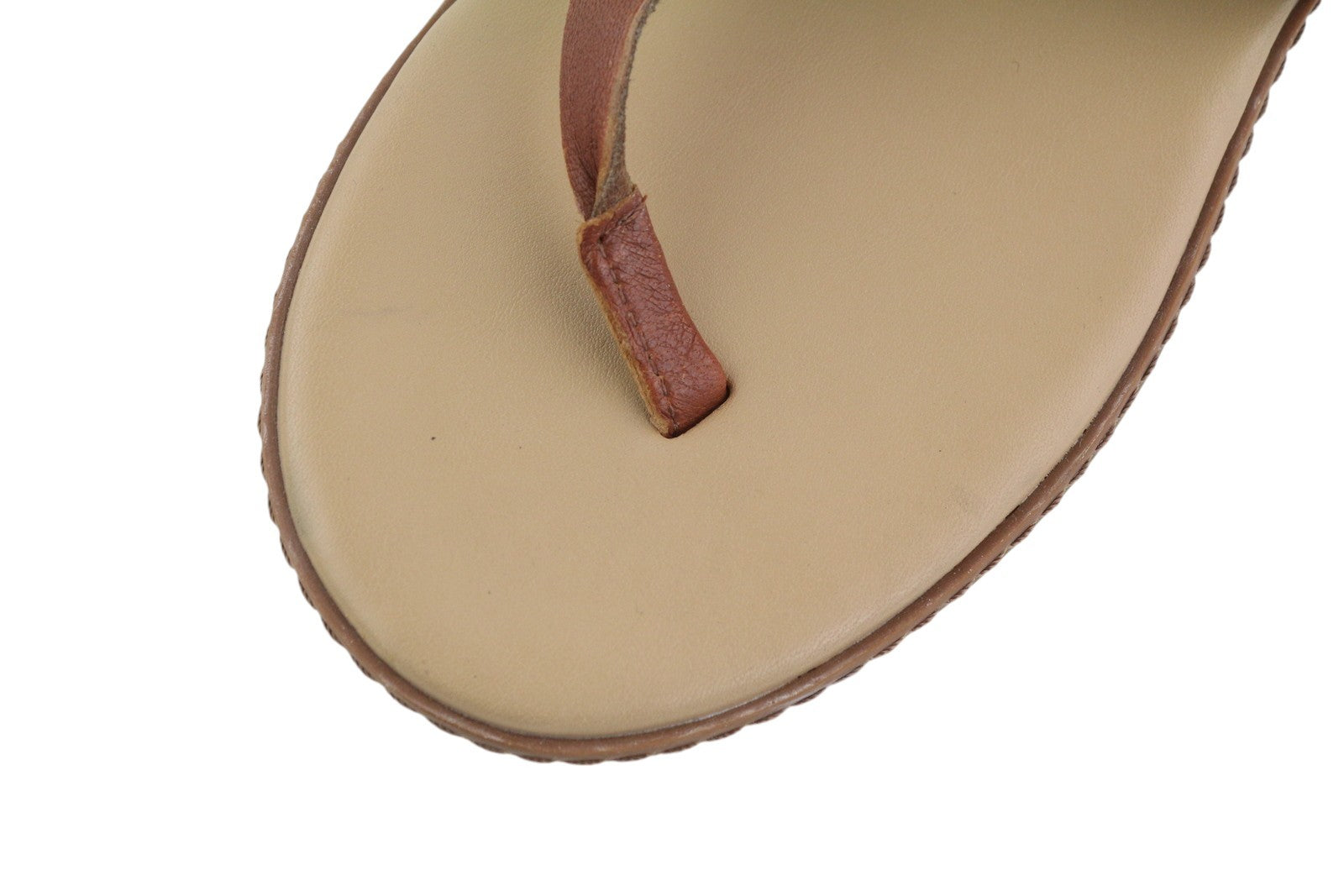 TIMBERLAND A1OZ5 Women's Sandals EU39/39.5 Brown Leather Flip Flops Logo