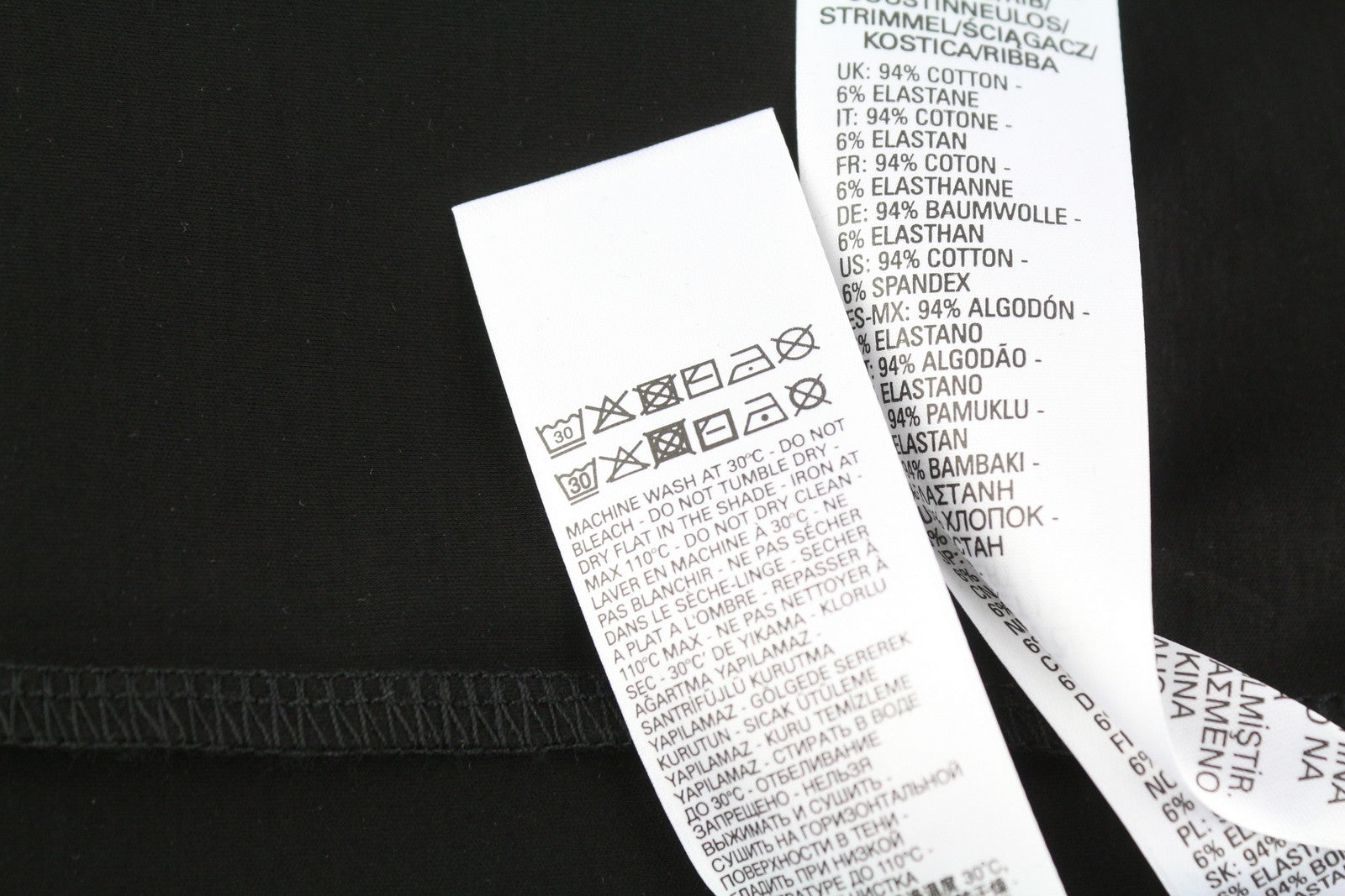 DIESEL T-Haim Men's T-Shirt M Black Stretch Cotton Tricot Crew