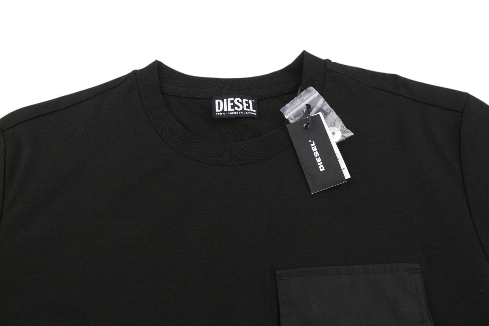 DIESEL T-Haim Men's T-Shirt M Black Stretch Cotton Tricot Crew