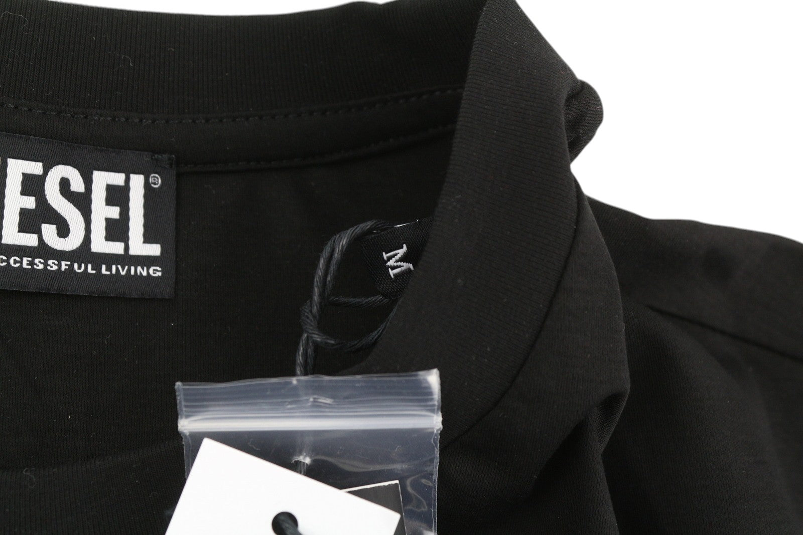 DIESEL T-Haim Men's T-Shirt M Black Stretch Cotton Tricot Crew