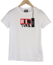 DIESEL T-Sily-B6 Women's T-Shirt XS White Stretch Cotton Tricot