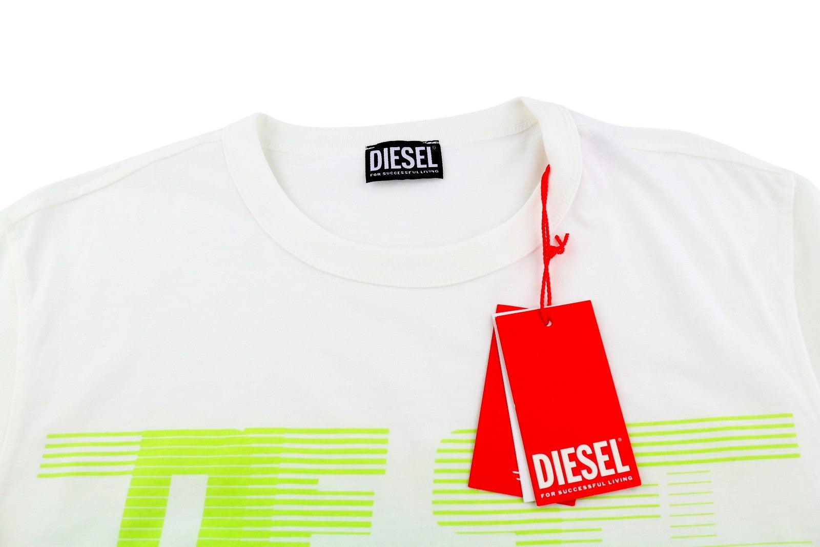 DIESEL T-Just-E19 Men's T-Shirt L White Stretch Tricot Crew