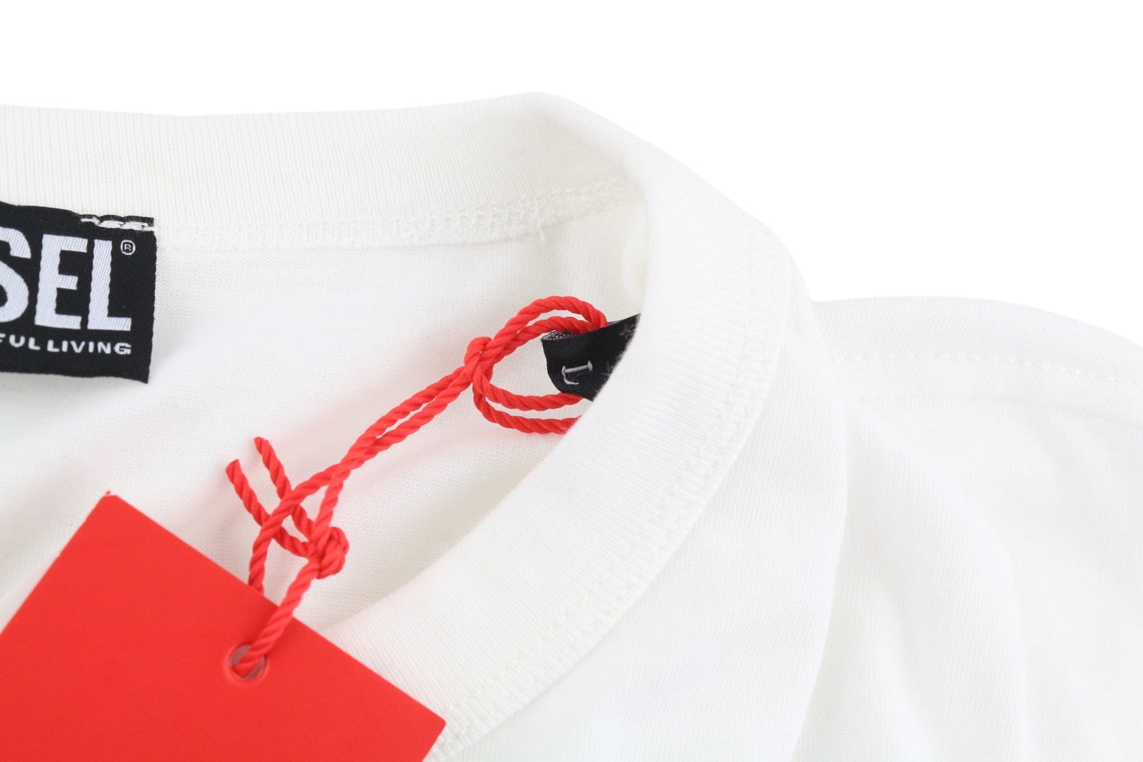 DIESEL T-Just-E19 Men's T-Shirt L White Stretch Tricot Crew