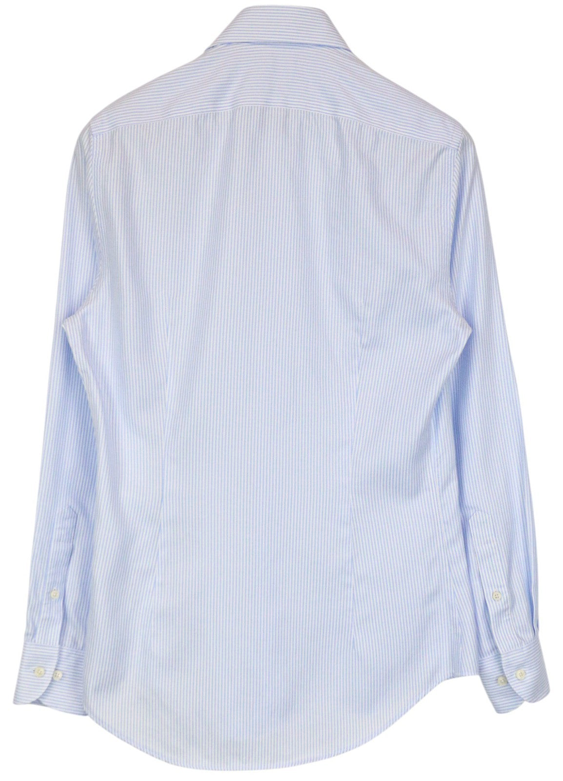 SUITSUPPLY Men's Shirt 38/15 Extra Slim Blue Striped Cotton Pattern Twill