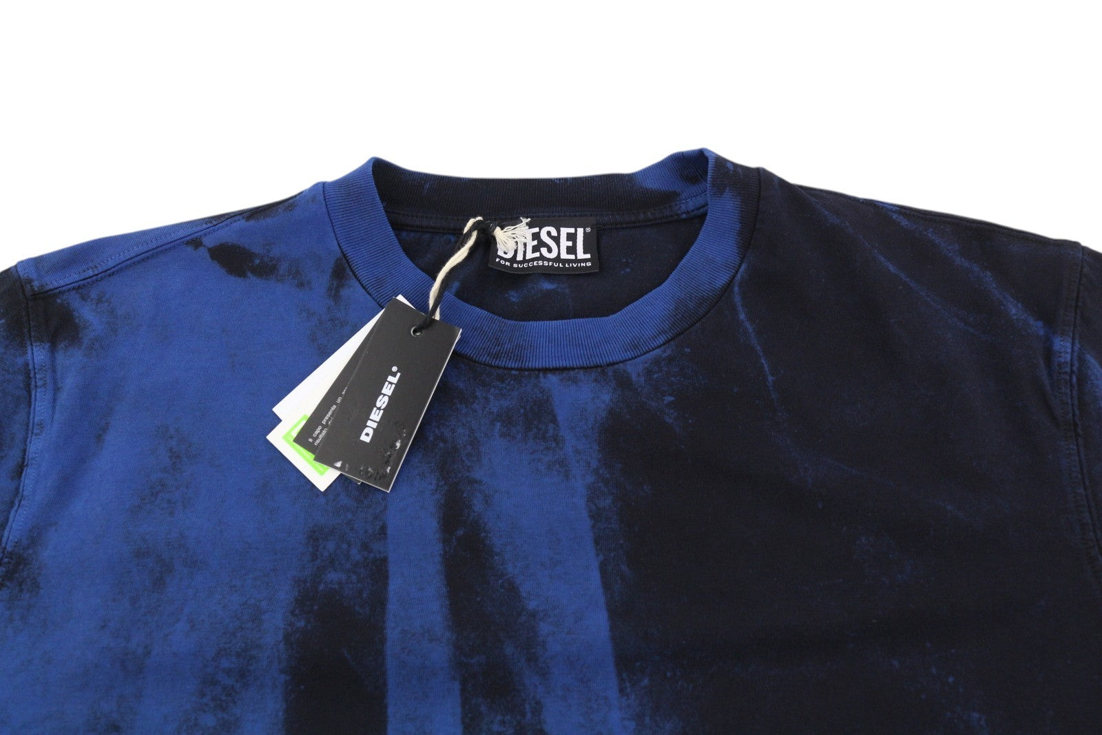 DIESEL T-Just-B84 S Men T-Shirt Black Tricot Stretchy Crew Neck Short Sleeved