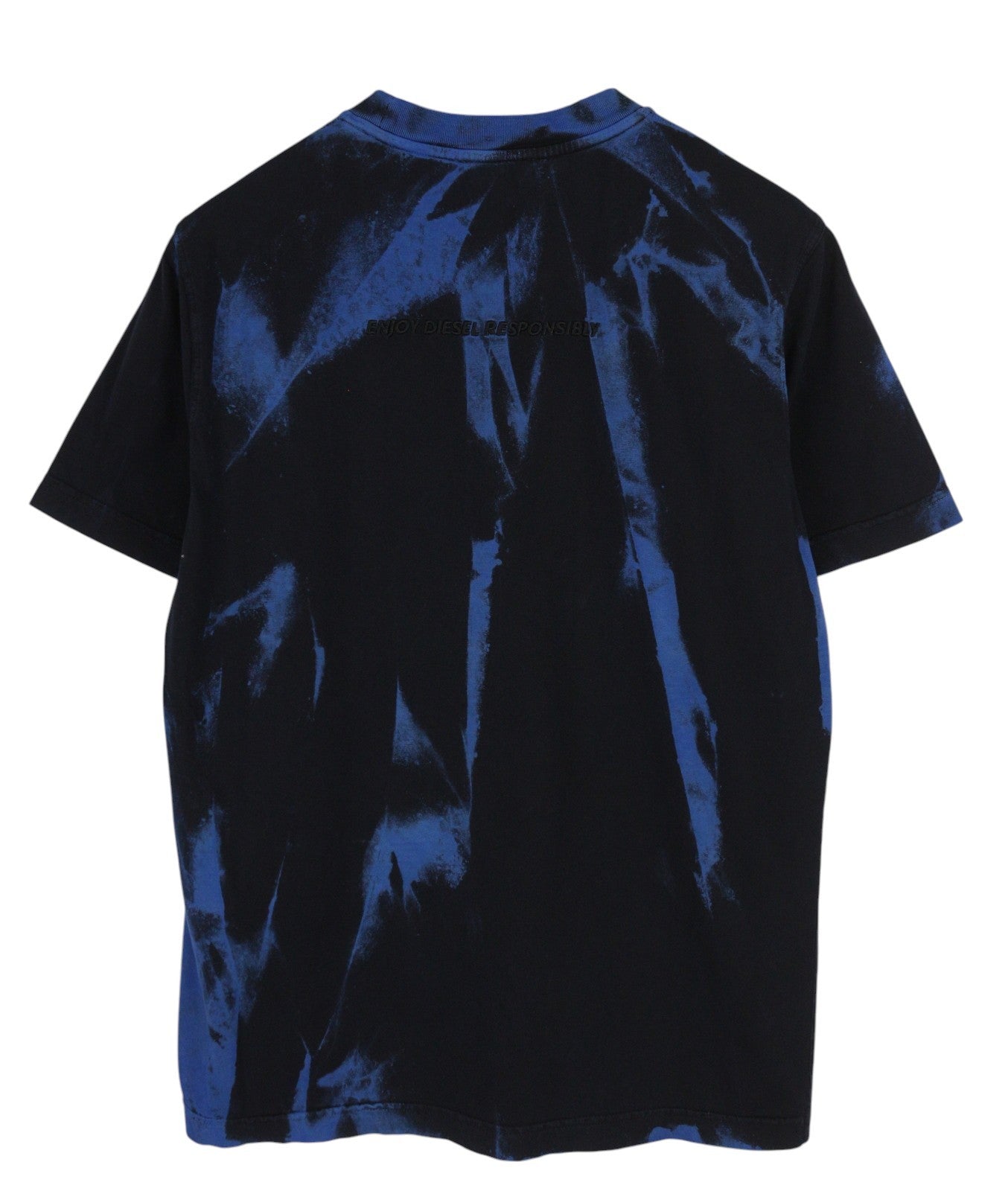 DIESEL T-Just-B84 S Men T-Shirt Black Tricot Stretch Crew Collar Short Sleeved