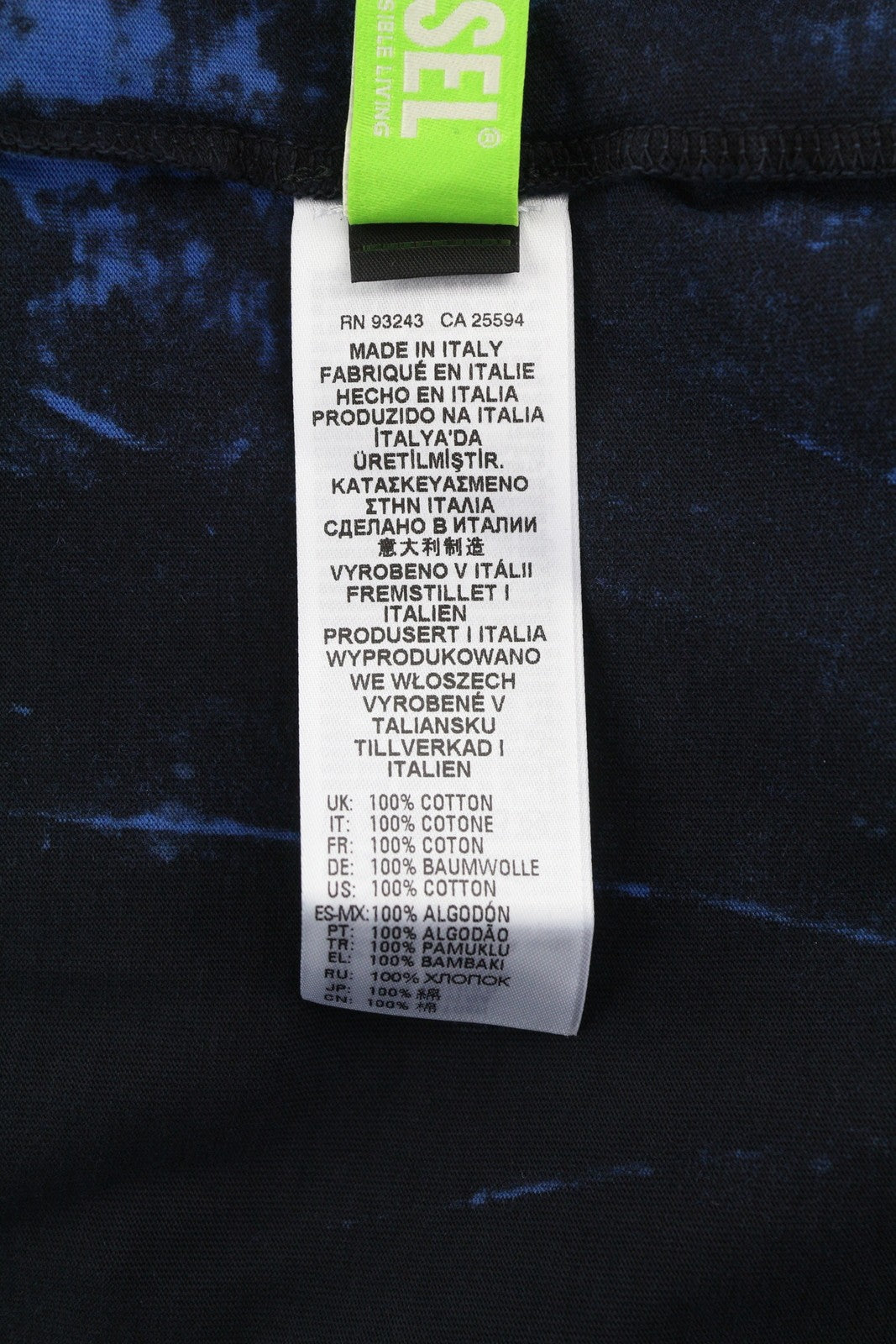 DIESEL T-Just-B84 S Men T-Shirt Black Tricot Stretch Crew Collar Short Sleeved