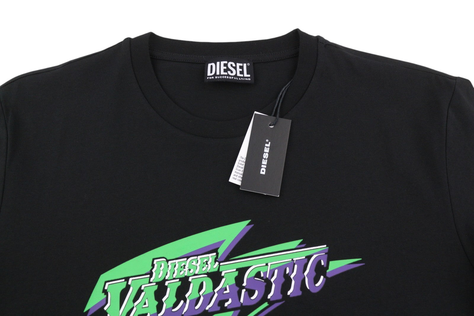 DIESEL T-Diegos-B13 Men's T-Shirt S Black Stretch Tricot Crew Collar