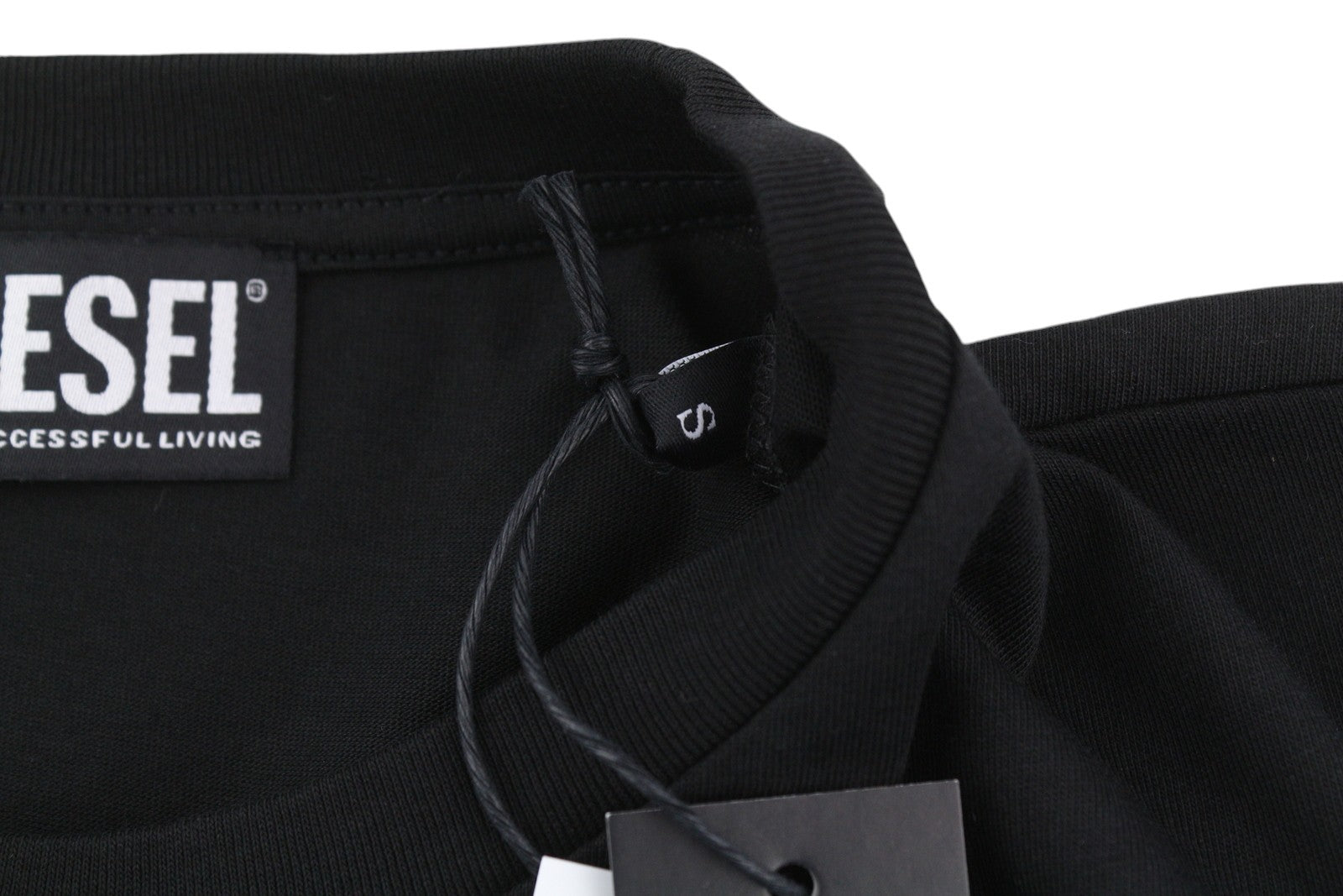 DIESEL T-Diegos-B13 Men's T-Shirt S Black Stretch Tricot Crew Collar