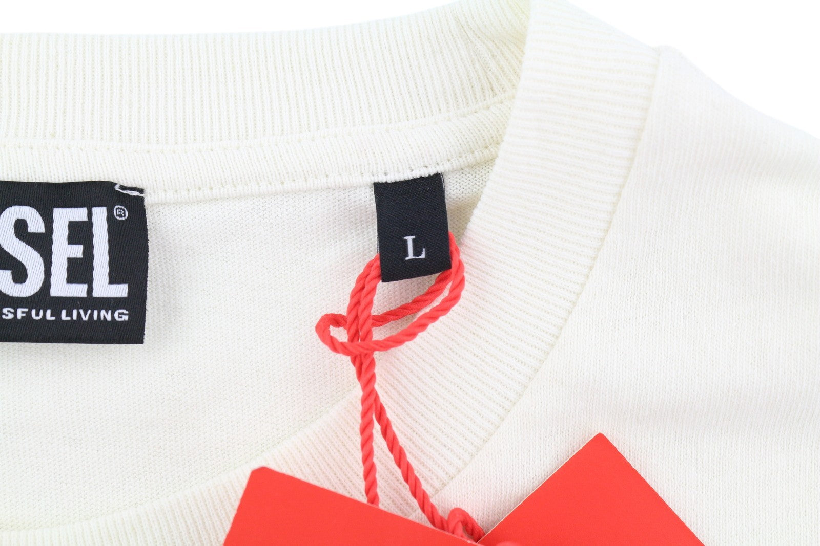 DIESEL T-Just-C15 Men's T-Shirt L White Tricot Stretch Crew