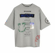 DIESEL T-Balm-B2 Men's T-Shirt S Grey Melange Oversized Pattern