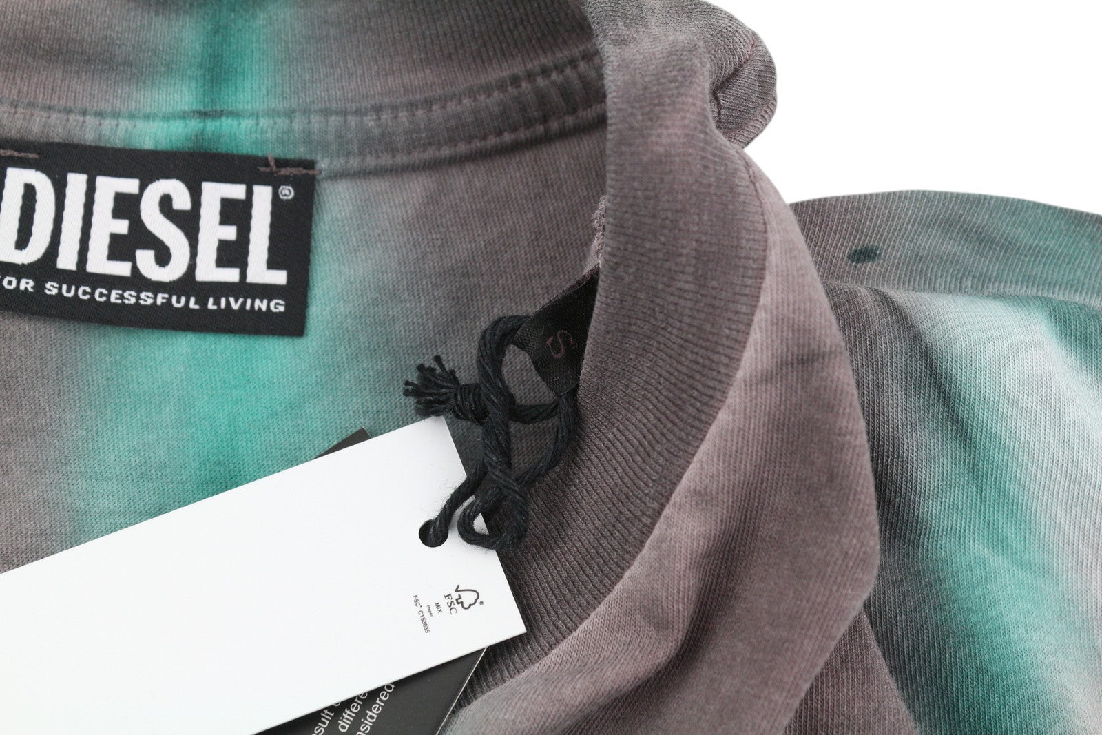 DIESEL T-Just-B52 Men's T-Shirt S Acid Wash Crew Neck Logo