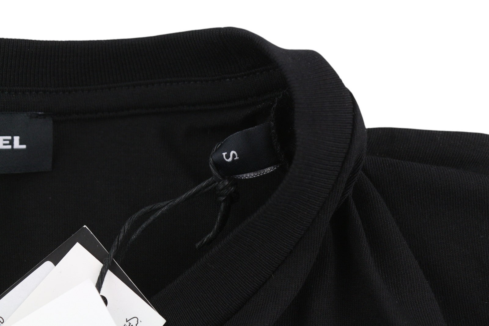 DIESEL T-Diegos-K21 Men's T-Shirt S Black Stretch Tricot Front Logo