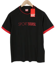 DIESEL Amtee-Crossoon-Wt15 Men's T-Shirt S Black 55DSL Sport Tee