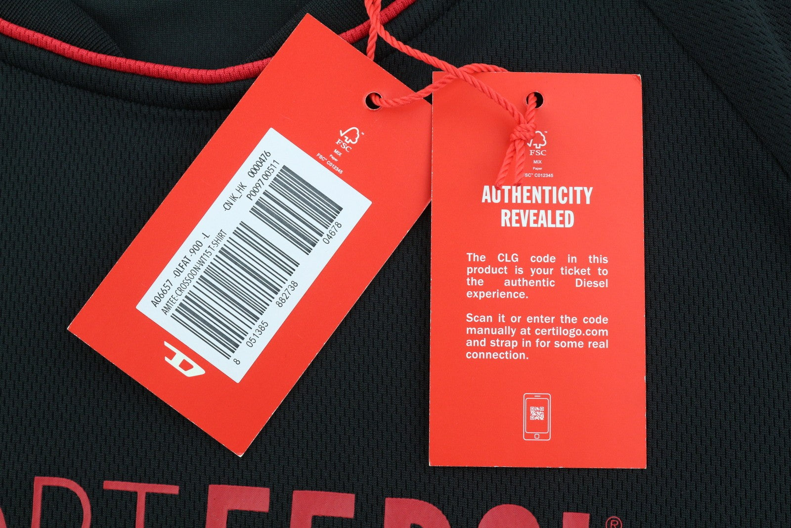 DIESEL Amtee-Crossoon-Wt15 L Men T-Shirt Black 55DSL Sport Jersey Short Sleeved