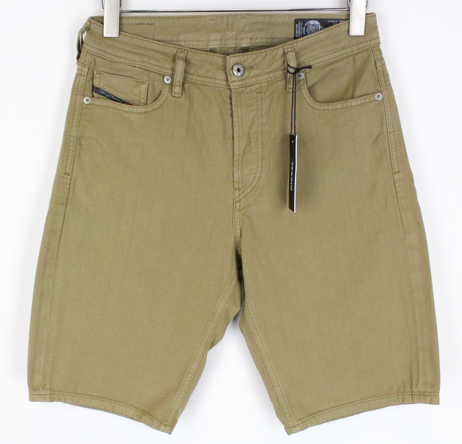 DIESEL Keeshort R6Q88 Men Shorts W28 Brown Stretch Cotton 5-Pocket Button