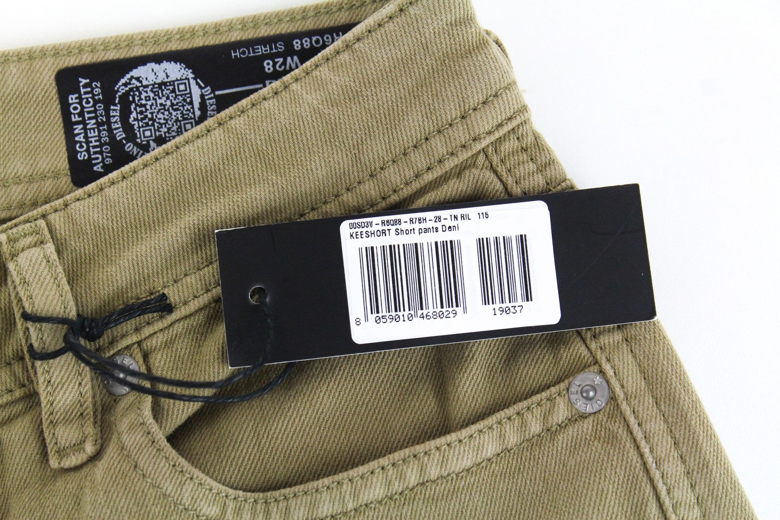 DIESEL Keeshort R6Q88 Men Shorts W28 Brown Stretch Cotton 5-Pocket Button