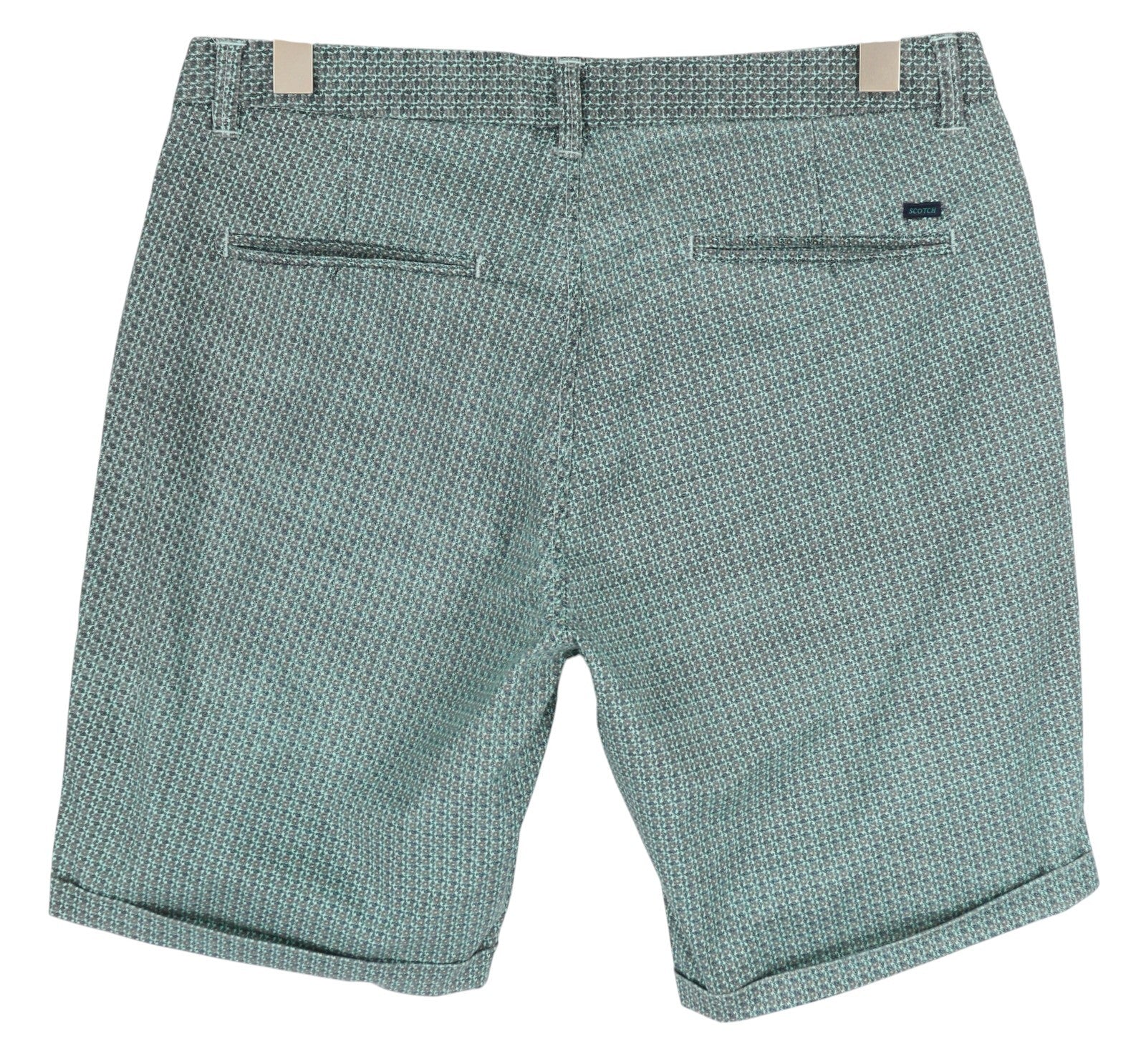 SCOTCH & SODA Men's Shorts W32 Chino Pattern Print Turn-Up Casual Pockets