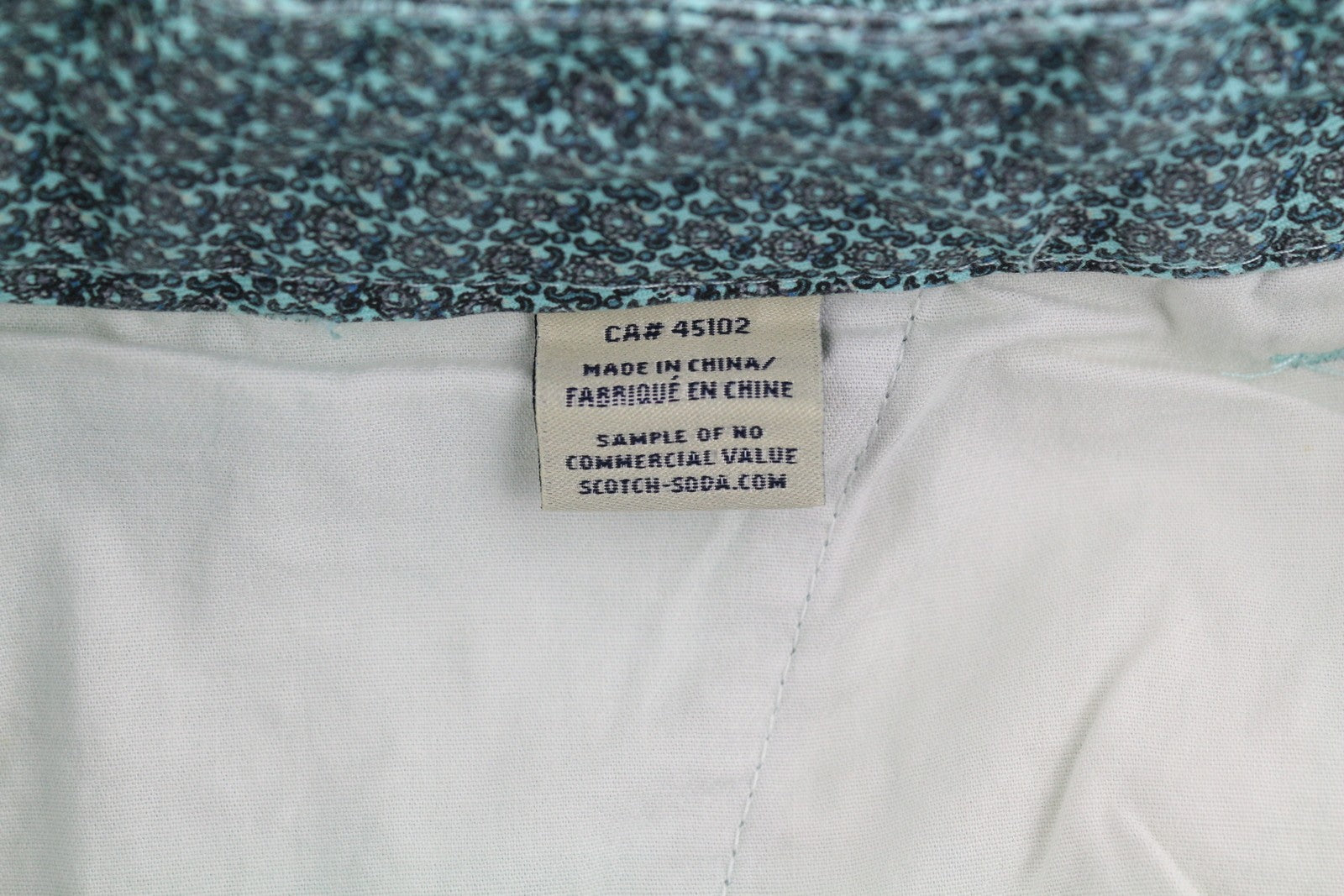 SCOTCH & SODA Men's Shorts W32 Chino Pattern Print Turn-Up Casual Pockets