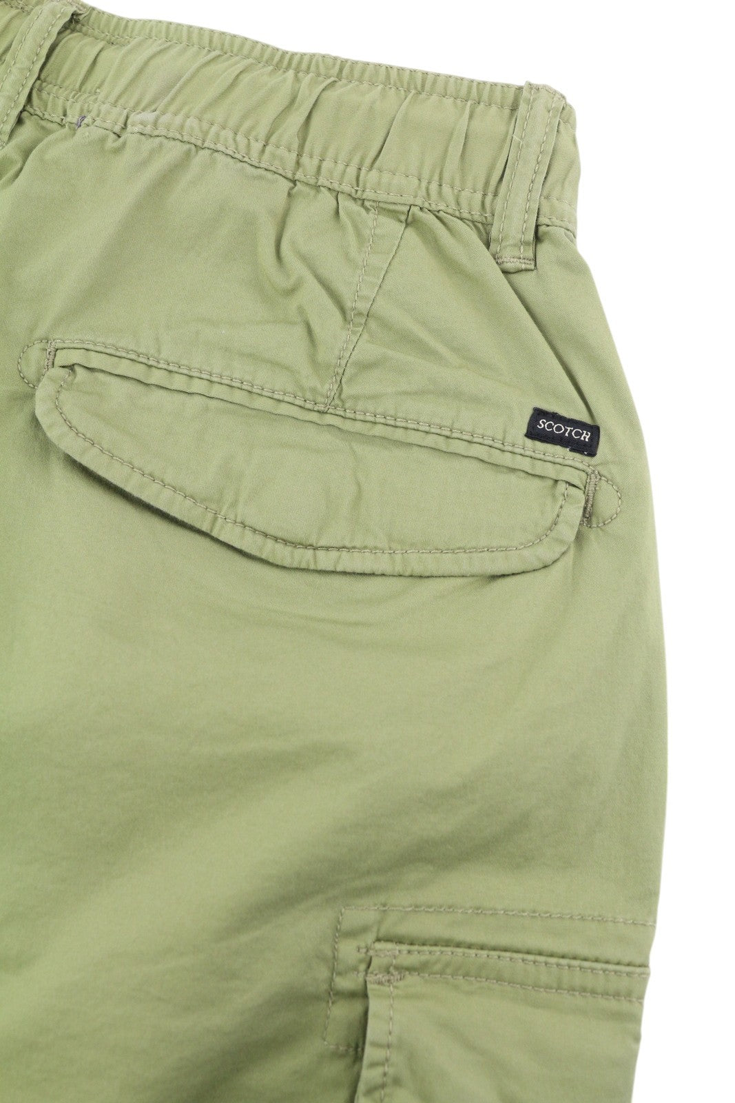 SCOTCH & SODA Men's Shorts W30 Green Cargo Elastic Waist Patch Pocket Casual