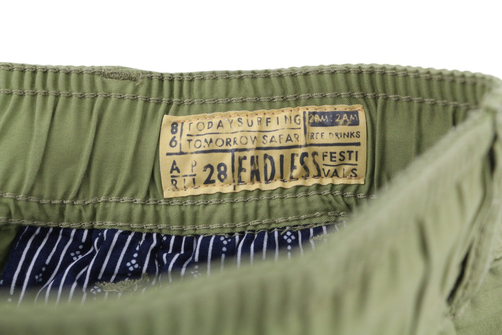 SCOTCH & SODA Men's Shorts W30 Green Cargo Elastic Waist Patch Pocket Casual